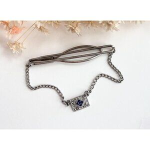 Manleigh Letter "G" Monogrammed Vintage Tie Tack Pin Clip w/ Marcasite Accent